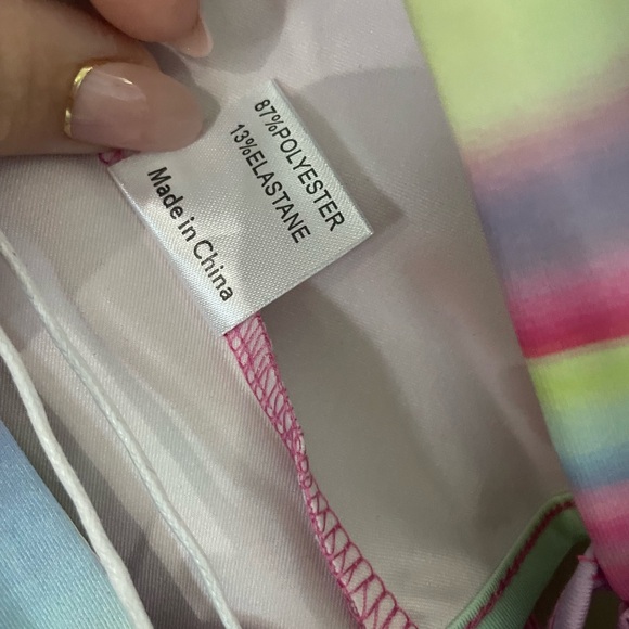 Princess Polly Two Piece Set Pink Multi Color Bodysuit and Cardigan - Picture 8 of 12